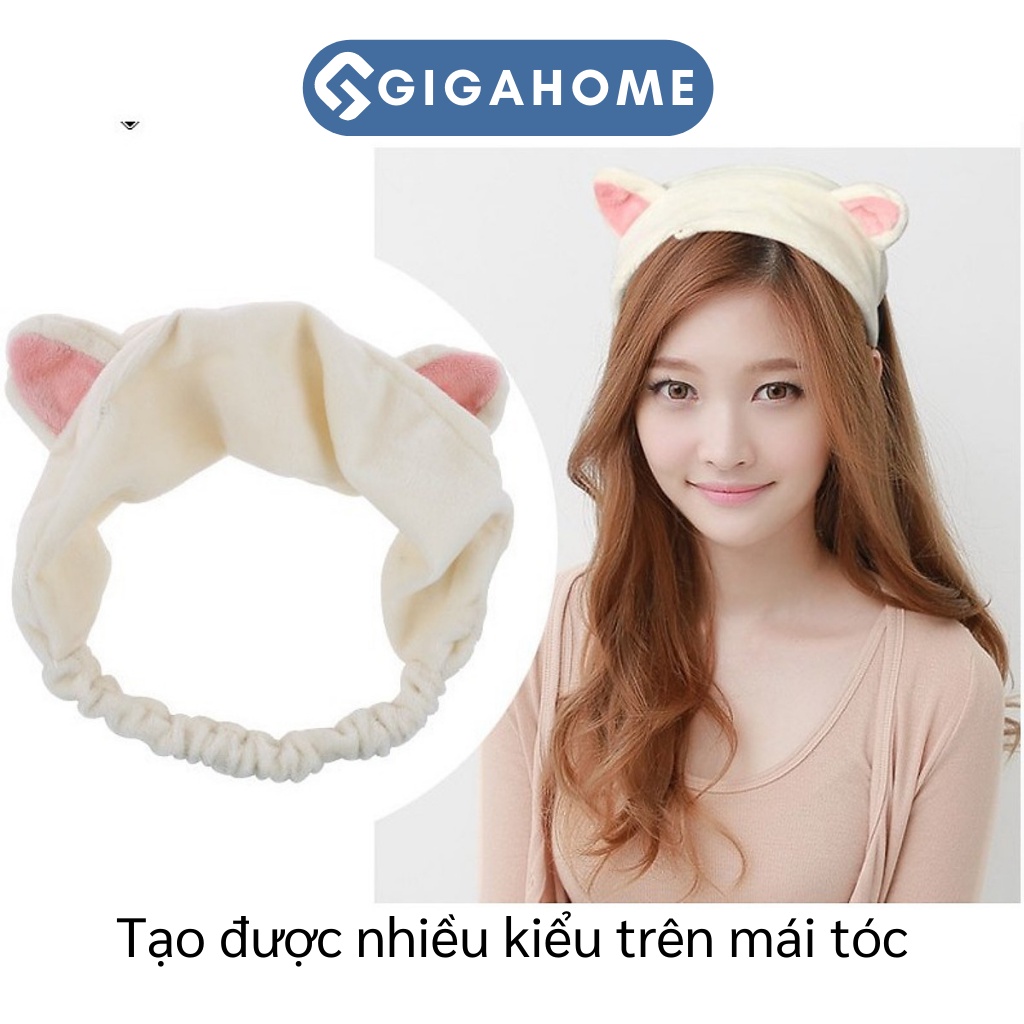 Băng Đô Rửa Mặt, Makeup Vải Nhung Tai Mèo Nhiều Màu Siêu Xinh GIGAHOME 8429