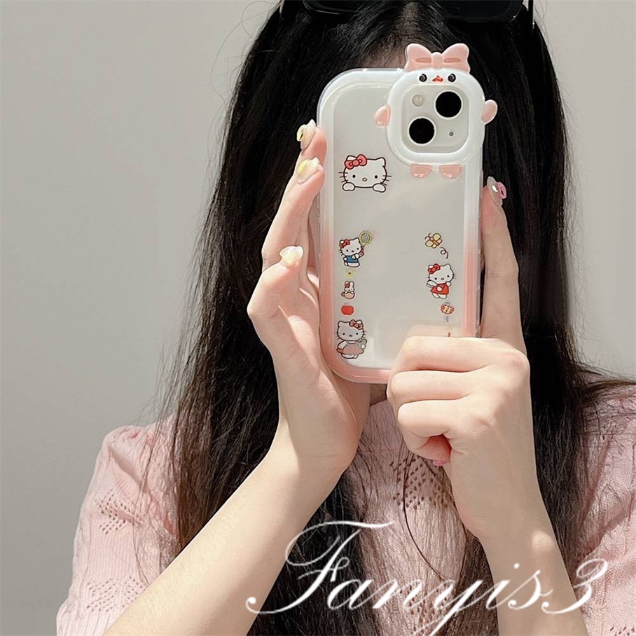 Ốp Điện Thoại Mềm Trong Suốt Hình Mèo Đeo Chuông Cho iPhone 14 13 12 11 Pro Max X XR Xs Max 8 7 6 6s Plus SE 2020