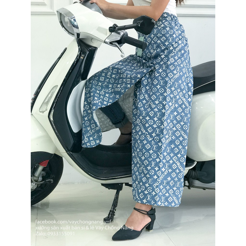 Váy chống nắng freeSize kaki bông xẻ tà | BigBuy360 - bigbuy360.vn