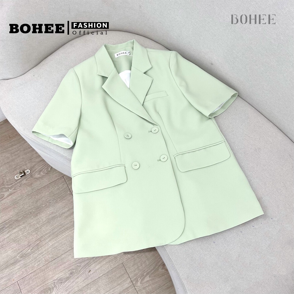 [Mã 88FASHIONSALE giảm 15K đơn 150K] Áo khoác blazer nữ BOHEE cổ vest cộc tay dáng ngắn phong cách hàn quốc A255 | WebRaoVat - webraovat.net.vn