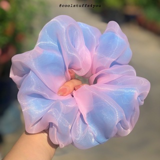 Đồ buộc tóc scrunchies voan 2 lớp bigsize siêu to BUBBLEGUM🍬