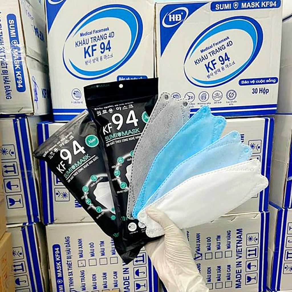 Nguyên Thùng 300 Cái Khẩu Trang Y Tế KF94 Sumi Mask 4 Lớp Kháng Khuẩn