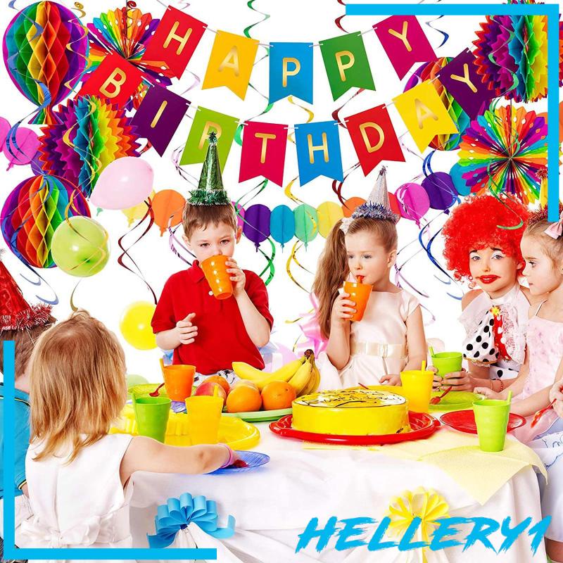 Romantic Happy Birthday Banner Flag Band Paper Fans Party Decor