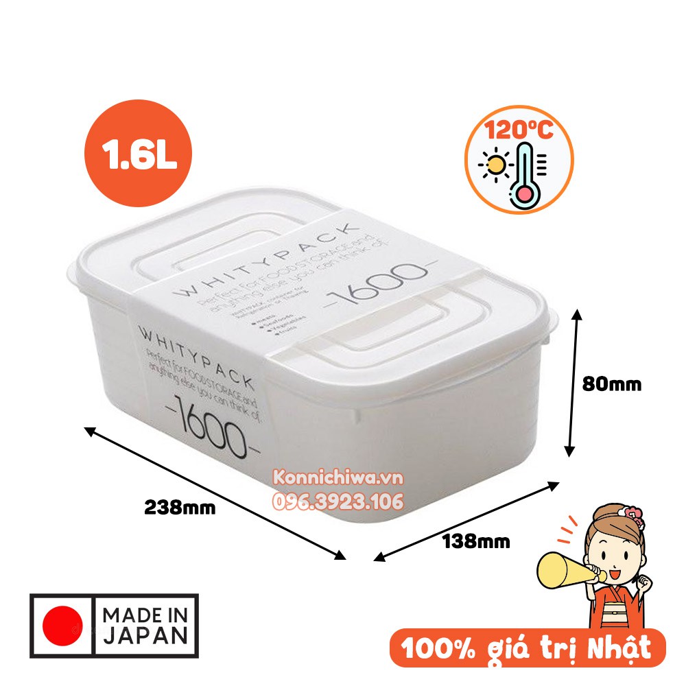 Hộp trữ thực phẩm có nắp INOMATA | Hộp bảo quản đồ ăn để tủ lạnh, chịu nhiệt độ cao và lò vi sóng | Hàng Nội Địa Nhật