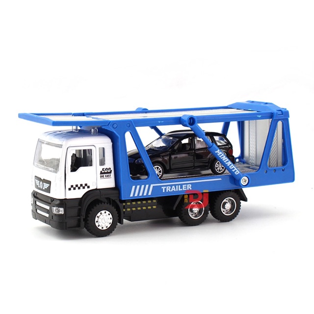 Ảnh thật 2 kiểu  Mô Hình Xe Móoc Kéo Trailer Truck - Xe Tải Cẩu Tow Truck Cứu Hộ Xe Hơi Mini