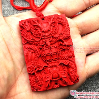 Mặt dây chuyền con rồng chu sa B164