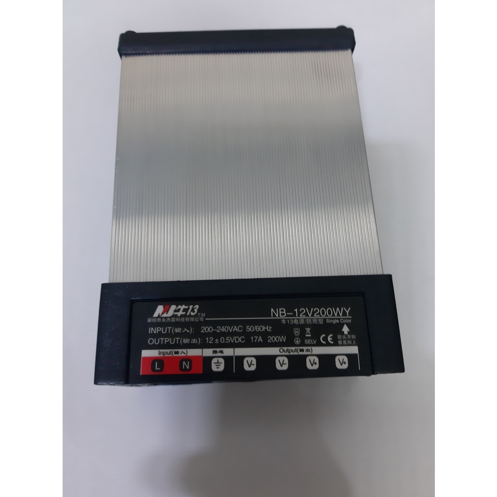 Nguồn NB 12V 17A 200W / 33A 400W ngoài trời, nguồn chính hãng chống nước mưa, dùng cho đèn led 12V quảng cáo, trang trí