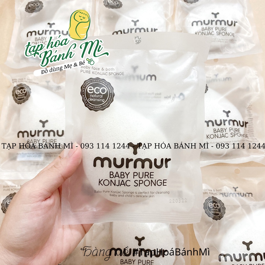 Bông tắm hữu cơ Murmur Hàn Quốc cho bé (lẻ và set)