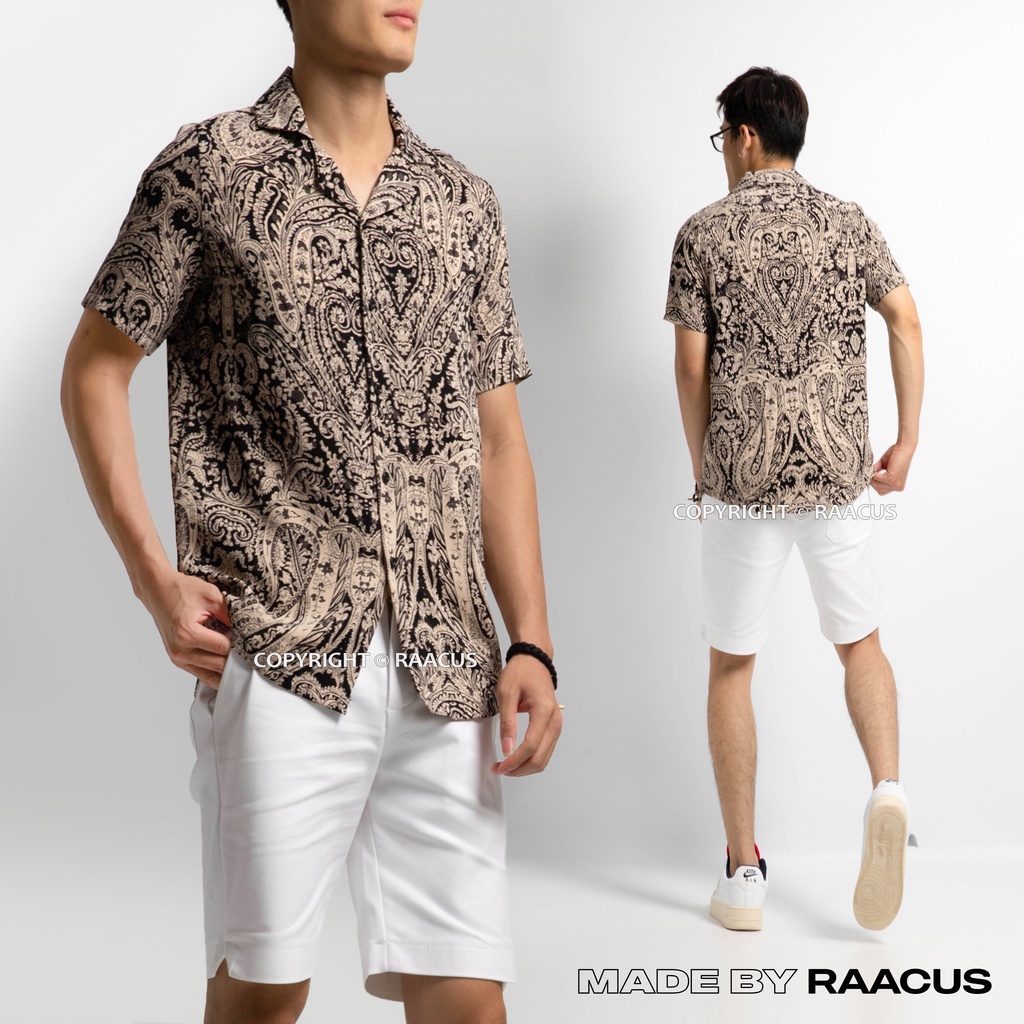 Áo sơ mi nam ngắn tay họa tiết cổ vest Hàn Quốc RAACUSSTORE, sơ mi nam công sở chất lụa tuyết cao cấp- A692 | BigBuy360 - bigbuy360.vn