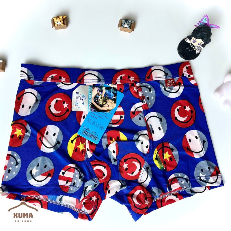 [ Ảnh tự chụp ] Combo 4 quần sịp quần lót nam đùi full viền thun lạnh co giãn 4 chiều xuma hàng hiệu