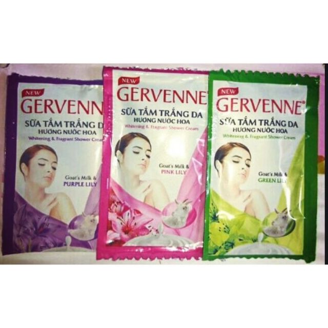 Sữa tắm gervenne 1 gói 5g giá 1000đ ( màu ngẫu nhiên )