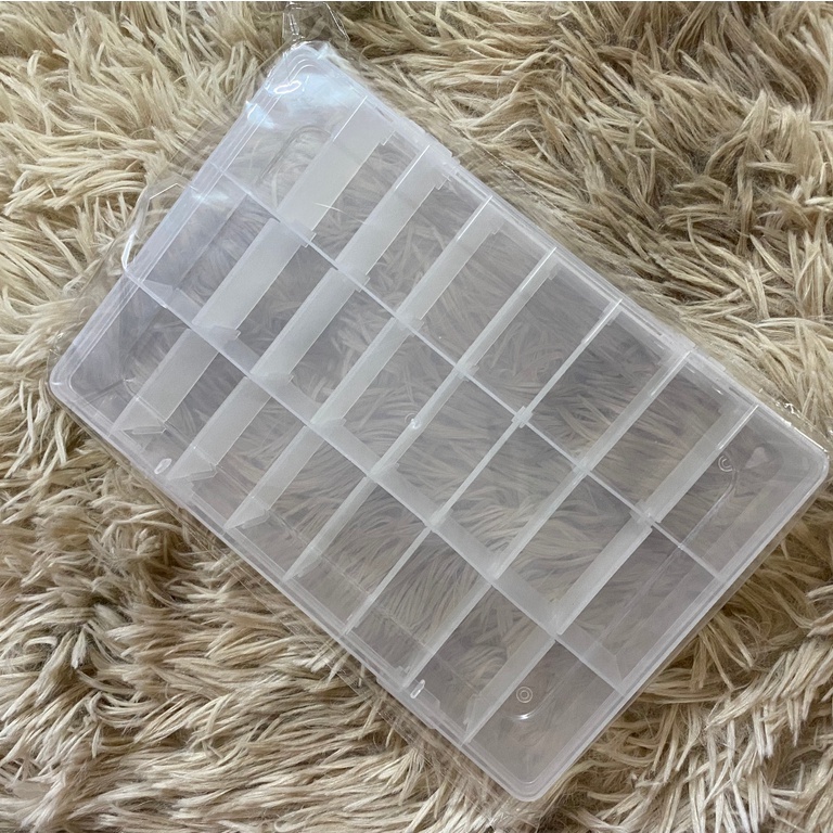 Hộp đựng linh kiện trong suốt 24 ngăn - Hộp lưu trữ trang sức, hạt đá, cườm, linh kiện điện tử