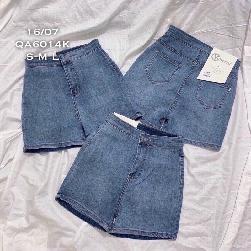 Quần shorts bò cạp cao co giãn