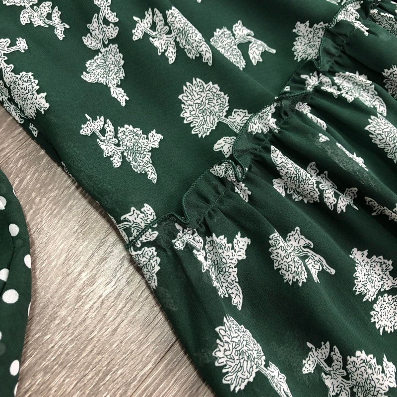 Váy ny hoa xanh bigsize xuất xịn
