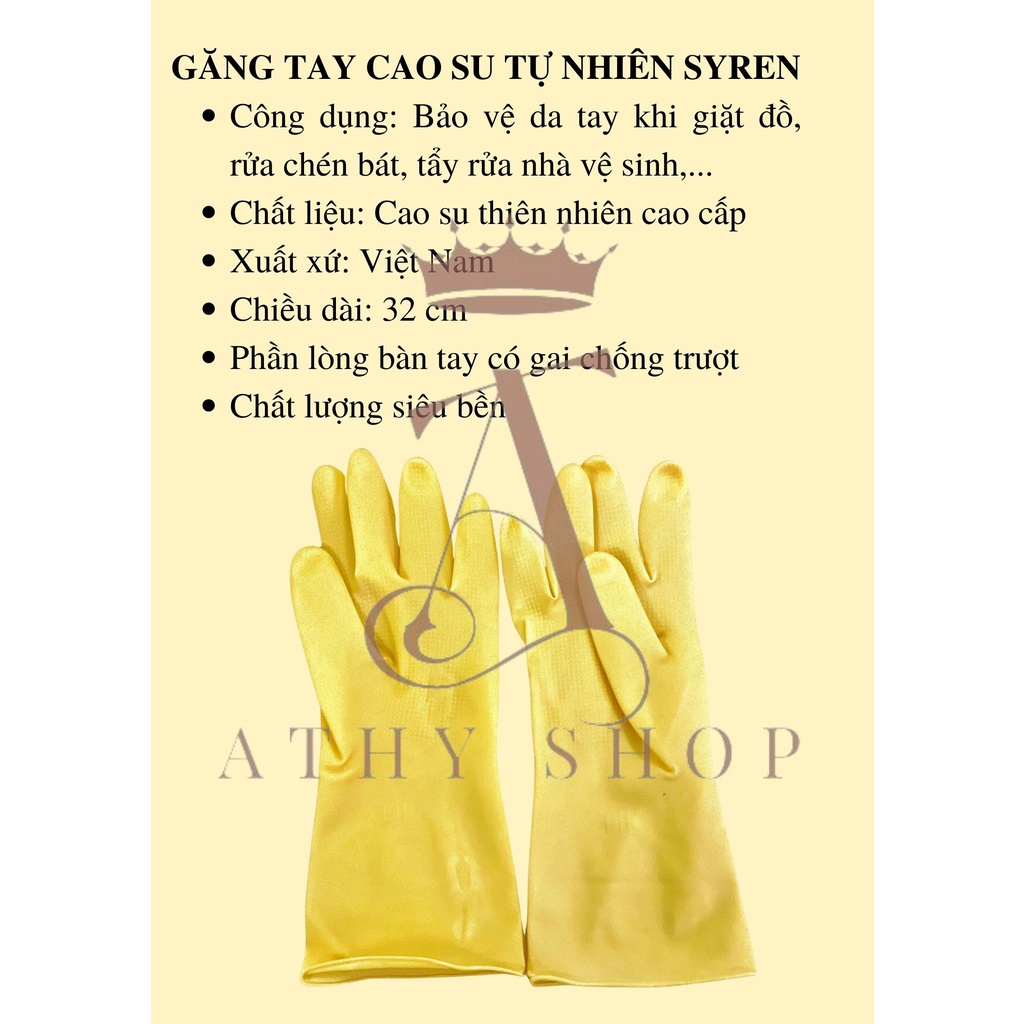 GĂNG TAY CAO SU THIÊN NHIÊN, bao tay bảo vệ da khi rửa chén bát giặt đồ vệ sinh toilet nhà cửa phòng tắm, rubber gloves