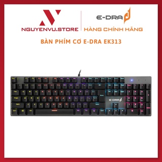 Bàn phím cơ e-dra ek313 led rainbow blue switch - hàng chính hãng