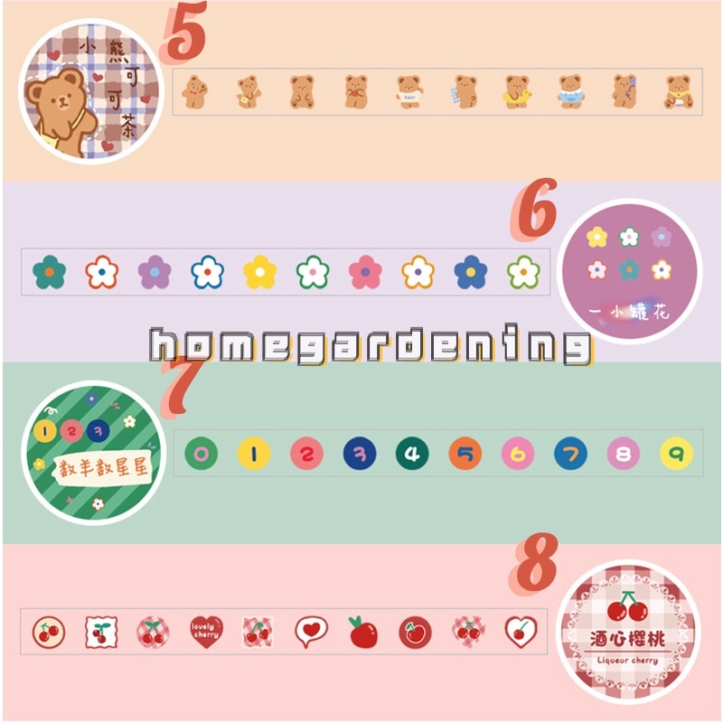 Cuộn 100 Băng Keo Họa Tiết Hoạt Hình Dễ Thương Dùng Trang Trí Thủ Công