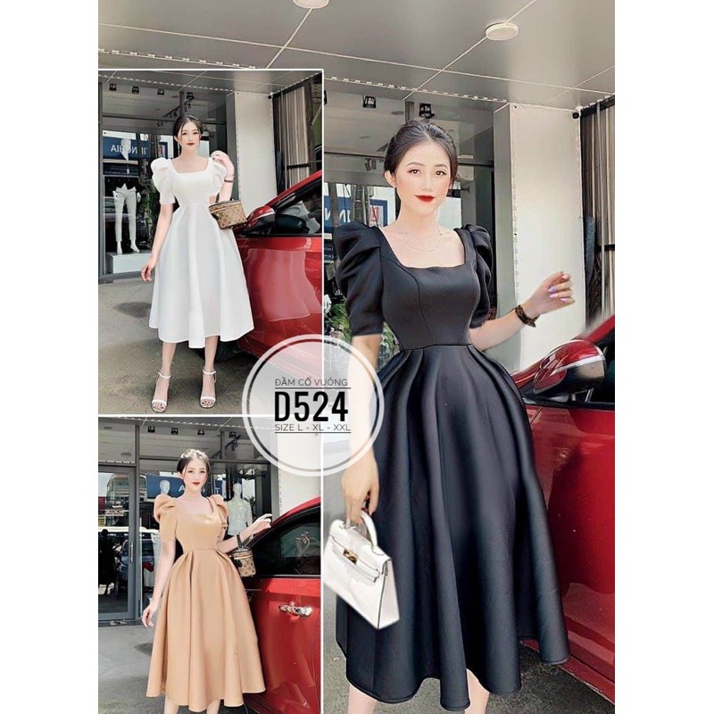 Bigsize Đầm cổ vuông D524