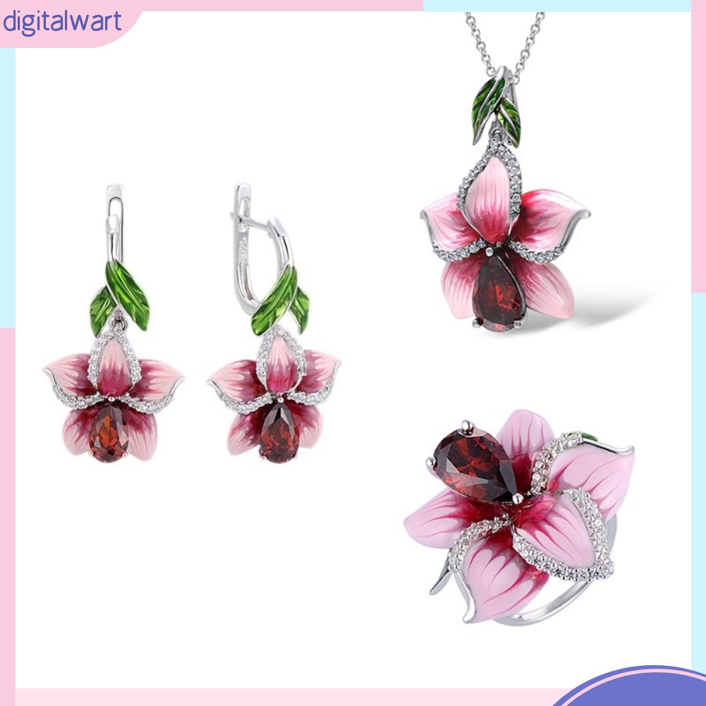 Bộ Trang Sức Hợp Kim Đính Đá Ruby Nhân Tạo Thời Trang Dành Cho Nữ