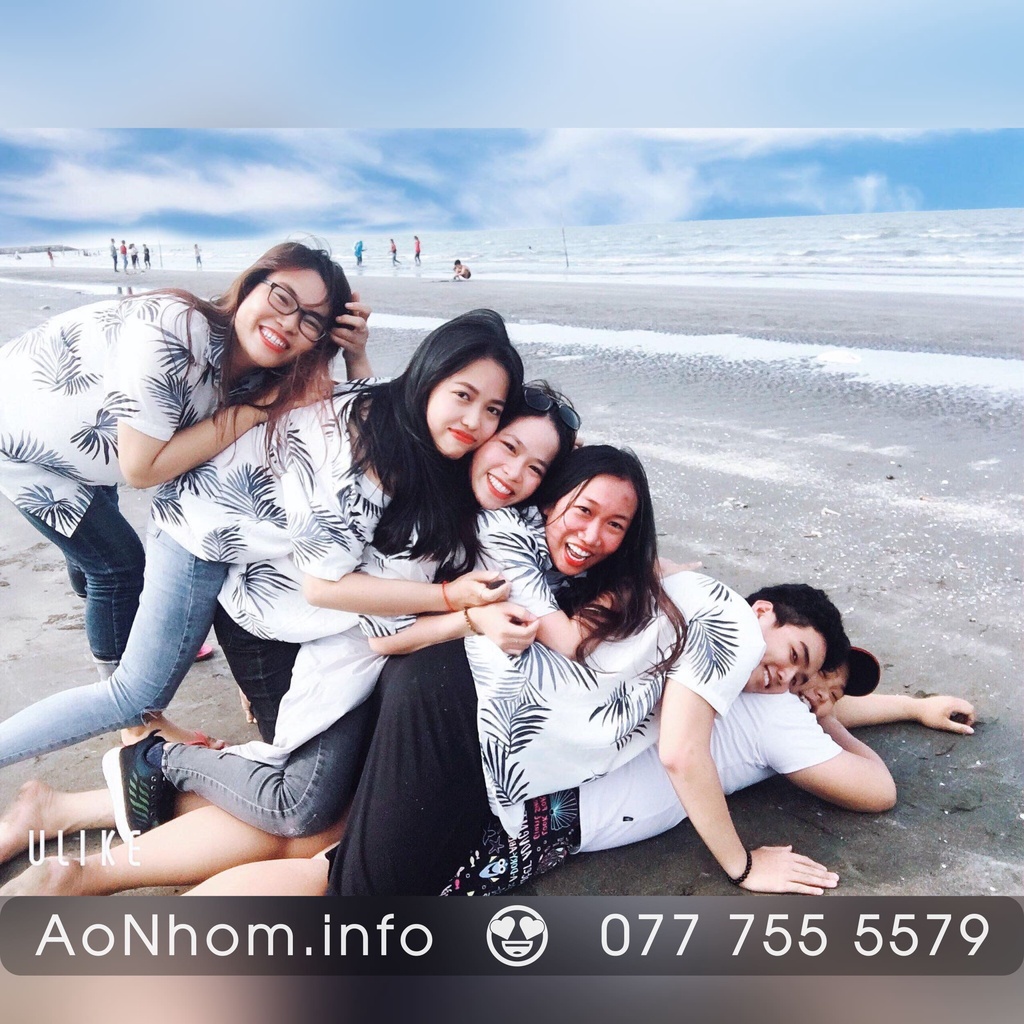 Áo Sơ Mi Hawaii Đi Biển Mềm Mát - Lá Đỏ Lá Xanh - Áo Đôi Đồng Phục Nhóm Lớp Team Building Hoạ Tiết Hoa Lá Trái Cây