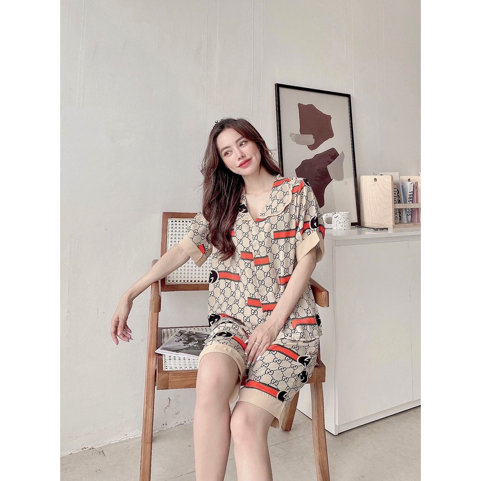 Đồ bộ pijama tay ngắn quần lững siêu xinh chất lụa mango latin satin loại 1 cao cấp  có size và big size