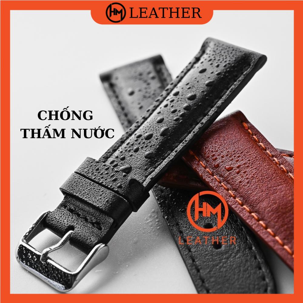 Dây đồng hồ da bò nữ chống thấm nước - Đủ size 12/14/16/18/20/22/24 - Thương hiệu Hima Leather FLEXIBLE