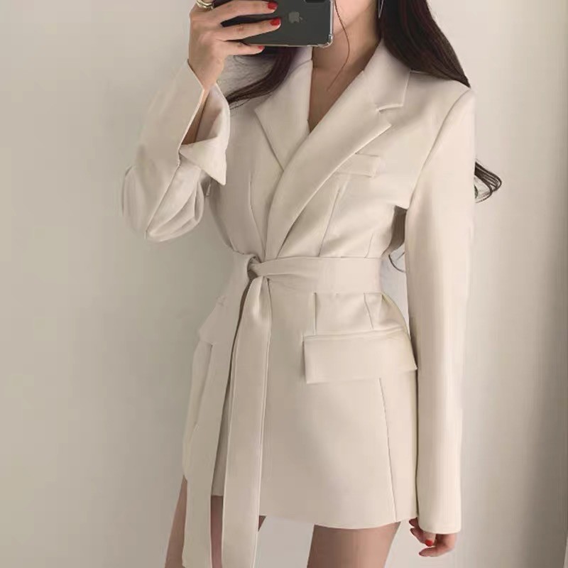 Áo blazer dáng rộng, có kèm đai buộc (order)