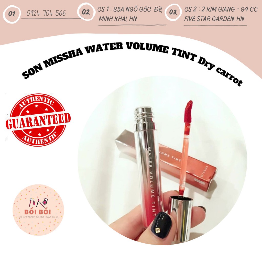 (LUÔN HỎI KHO TRƯỚC KHI ĐẶT) SON MISSHA WATER VOLUME TINT màu Dry carrot