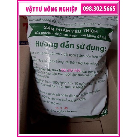 PHÂN TRÙN QUẾ HỮU CƠ DÙNG CHO RAU SẠCH VÀ HOA KIỂNG - 2 KG