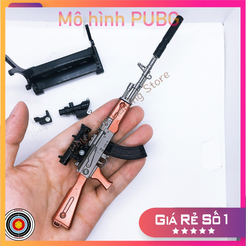 Mô hình súng pubg kim loại lắp ráp AKM Original dài 20cm mô phỏng giống thật trong game