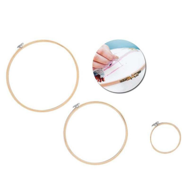 Khung thêu tre / nhựa - khung gỗ mini làm móc khóa