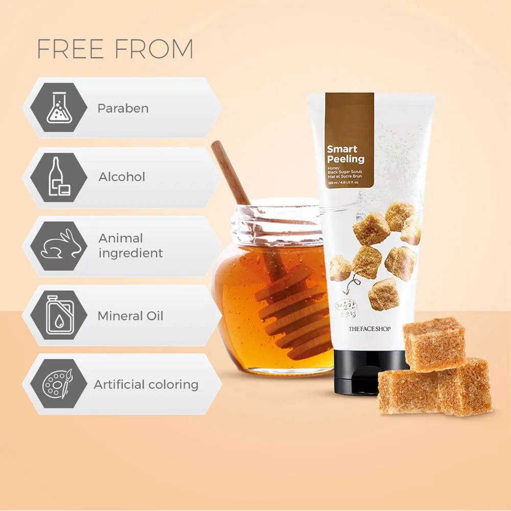 Tẩy Tế Bào Chết Đường Đen The Face Shop Smart Peeling Honey Black Sugar Scrub 120ml | BigBuy360 - bigbuy360.vn