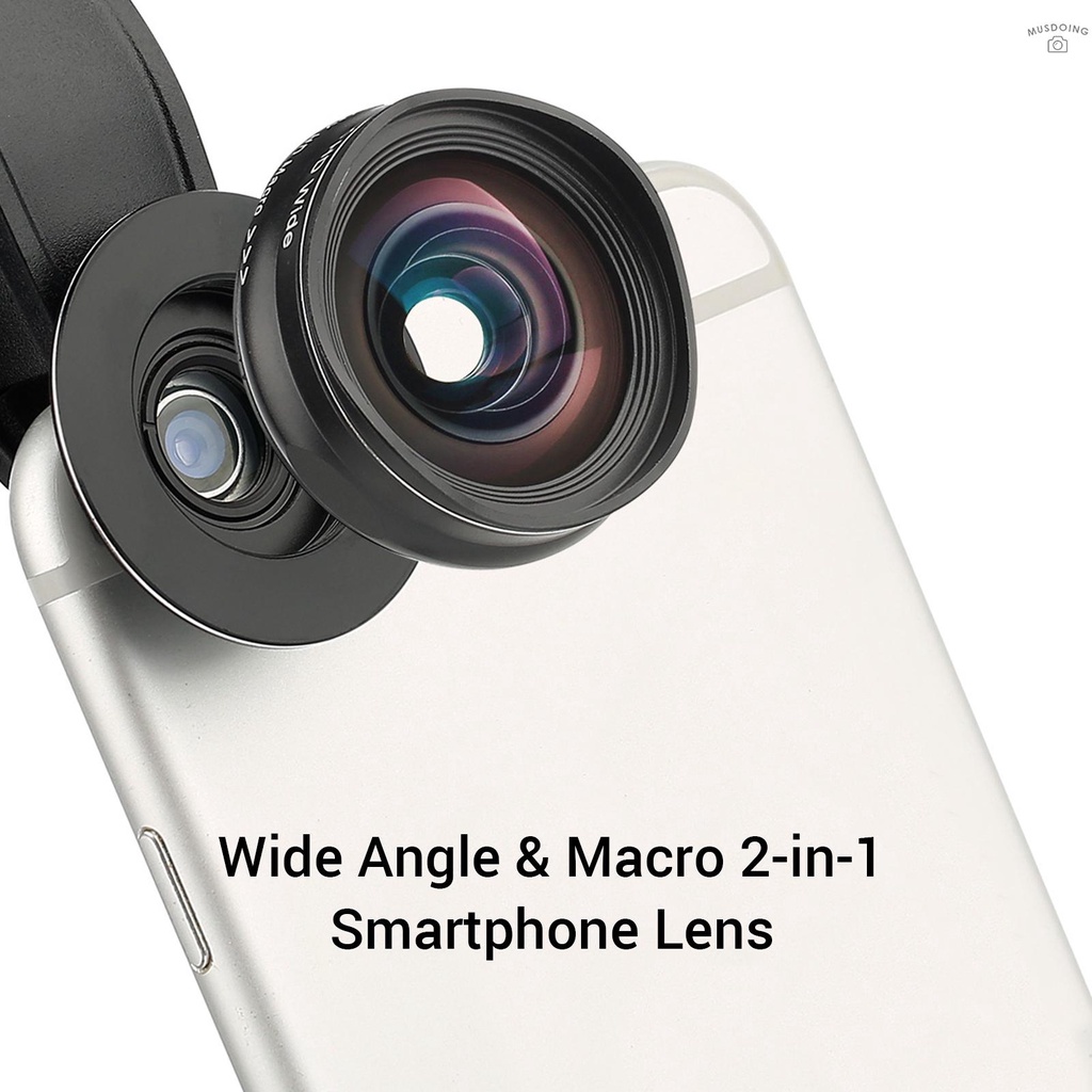 ღ  2-in-1 5K HD Smartphone Camera Lens 0.45X Wide-angle + 15X Macro Phone Lens with Universal Clip Compatible with iPhone Samsung Huawei Smartphones