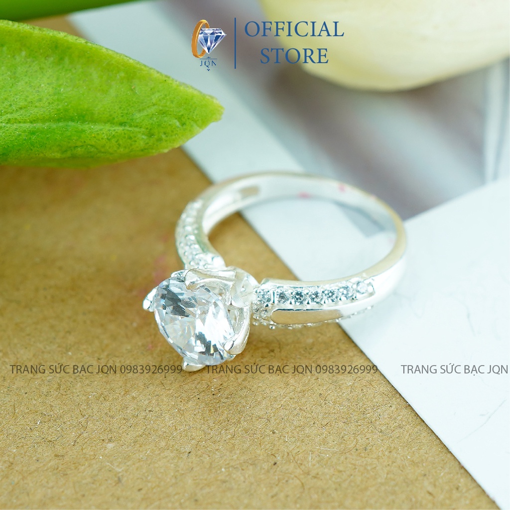 Nhẫn Bạc Nữ JQN N40 Mẫu Mới Hột Đá Cao