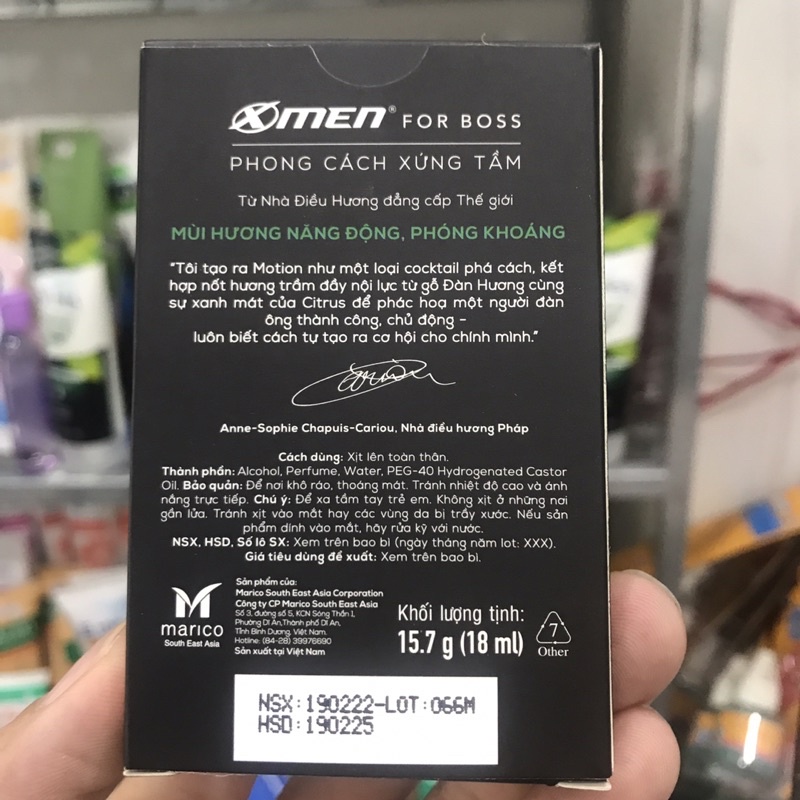Nước Hoa Bỏ Túi Xmen For Boss MOTION 18Ml