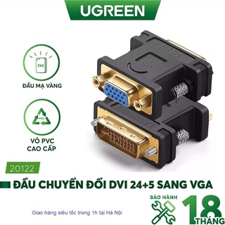 Đầu chuyển DVI-I 24+5 to VGA Cao Cấp- Đầu chuyển DVI 24+5 sang VGA Ugreen 20122 - Hàng chính hãng BH 18 tháng