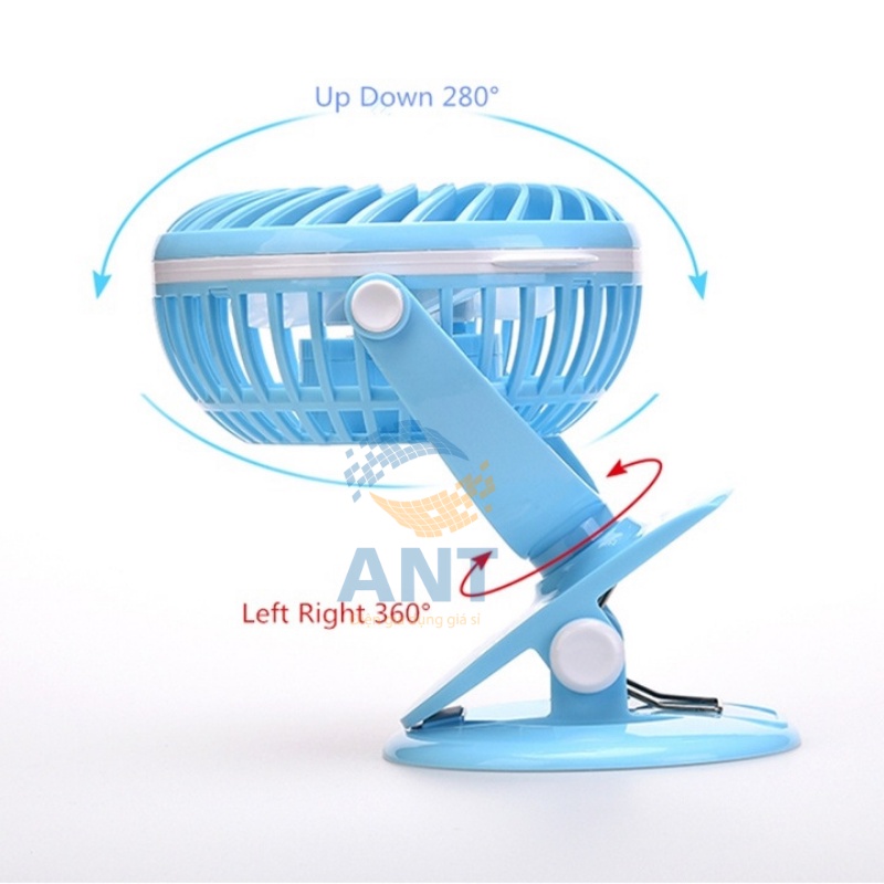 Quạt Pin Sạc Kẹp Bàn Để Bàn Model Dp 7608 Có 3 Mức Gió Dung Lượng Pin 2000mah