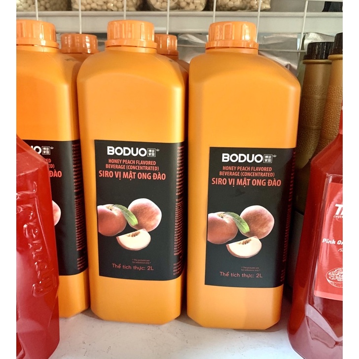 Siro đào bodou chai 2L