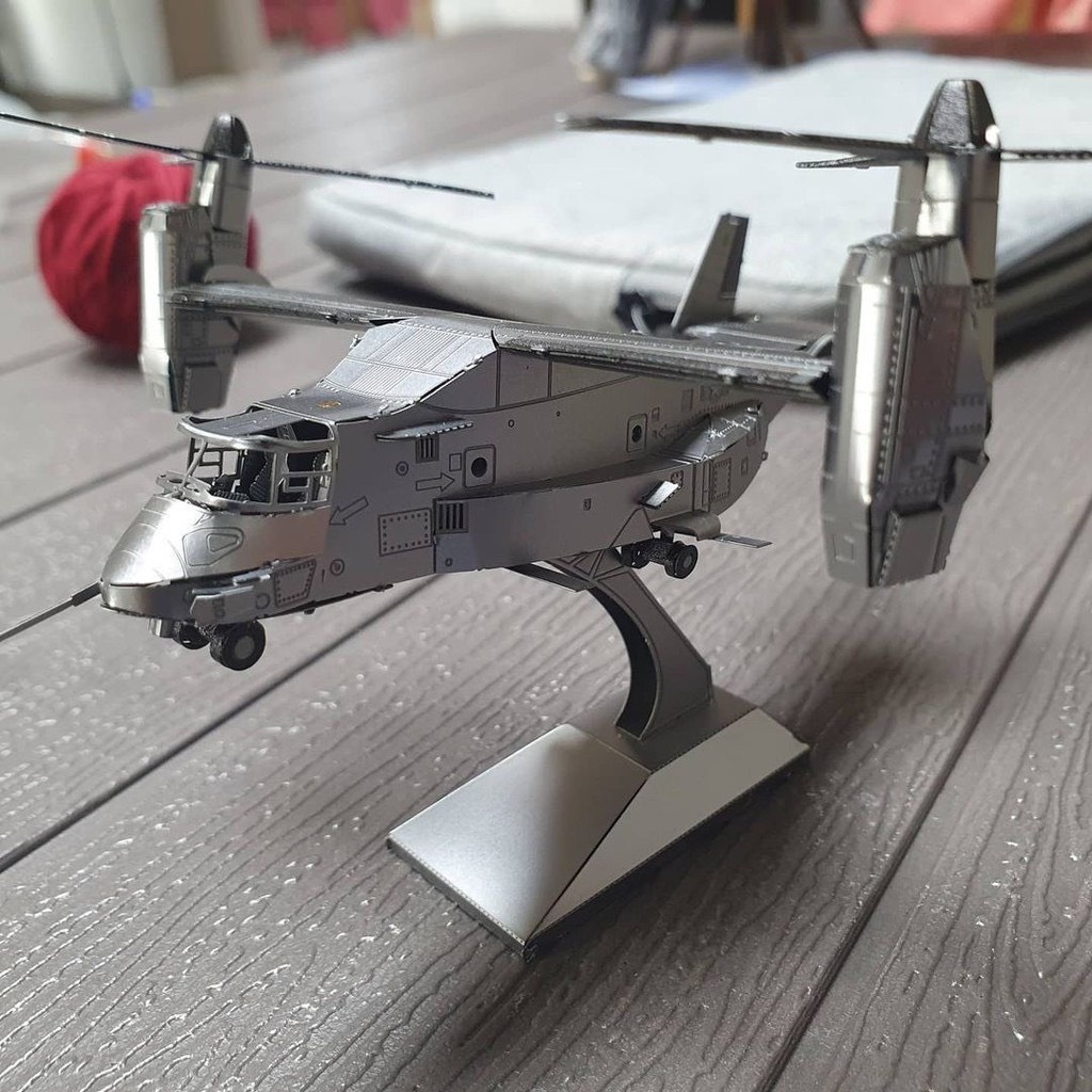 Mô hình 3D kim loại máy bay trực thăng đa nhiệm V-22 Osprey Mỹ [Chưa lắp]