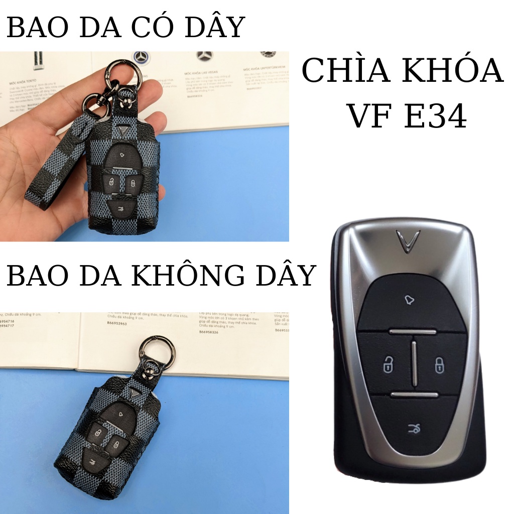 Bao da chìa khoá Vinfast E34, Bọc Chìa Khóa Vinfast VF E34 (VFE MÓC A)