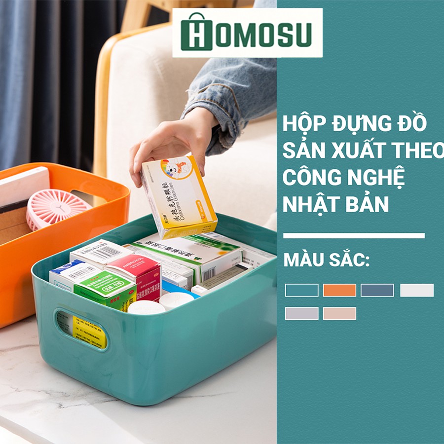 Hộp Đựng Đồ Bằng Nhựa Đa Năng Có Tay Cầm Nhiều Màu Tiện Dụng Cao Cấp Q001