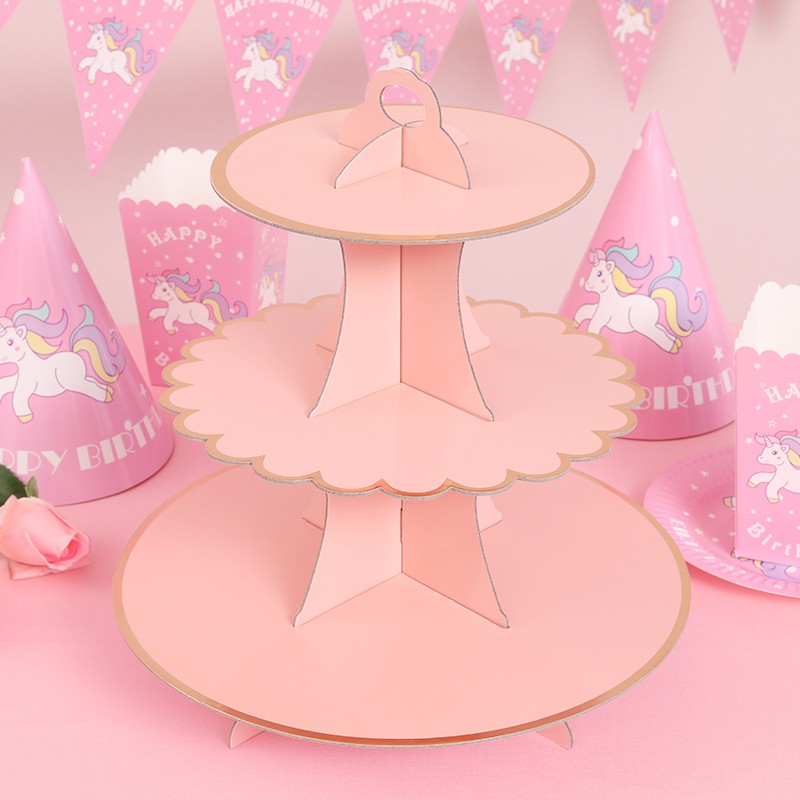 11 Mẫu Kệ Bánh Kem Cupcake 3 TẦNG - Họa tiết ép kim vàng đồng tiện lợi tái sử dụng nhiều lần - WhiteStore.vn