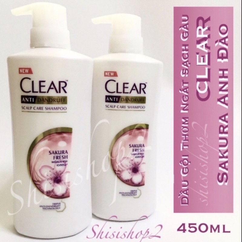 Dầu Gội Clear Hồng Sakura Thái lan 450ml