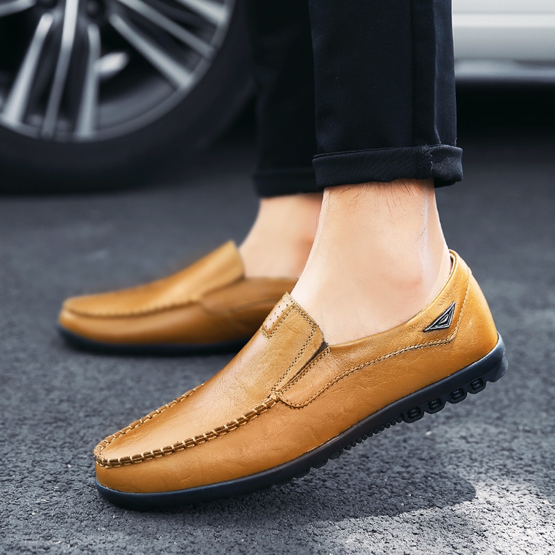 Giày lười JINTOHO da bò thời trang dành cho nam