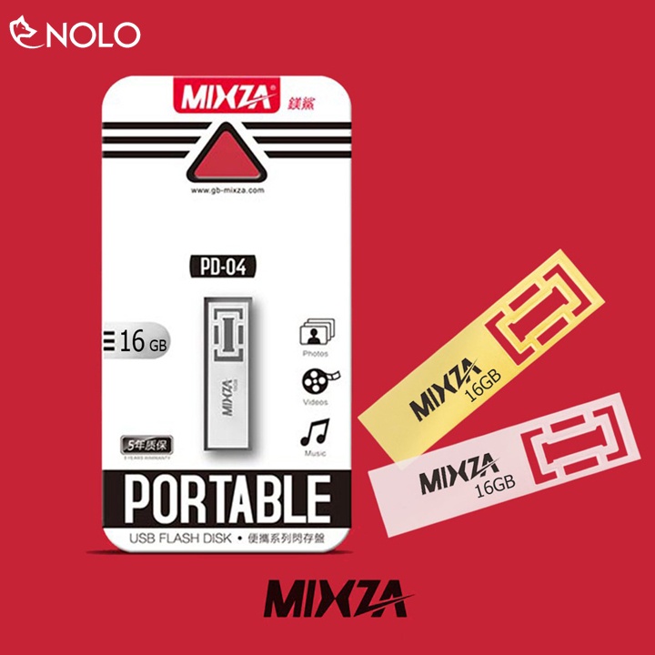 USB Mini Chuẩn 2.0 Mixza Model PD04 Dung Lượng 4Gb 8Gb 16Gb 32Gb 64Gb Kiểu Dáng Thời Trang Vỏ Hợp Kim