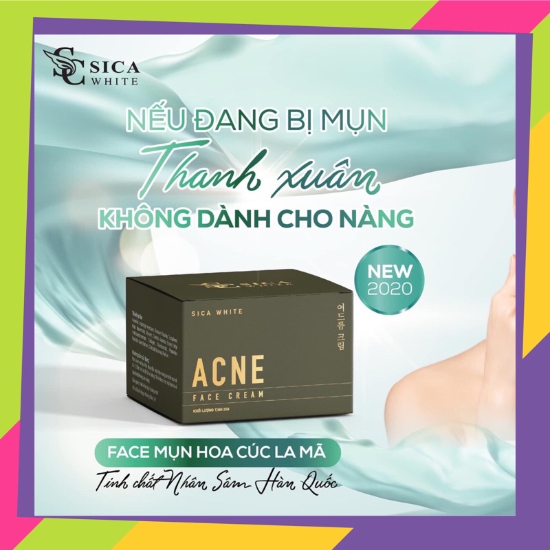 Kem Mụn Sica white, face Acne sica white, Kem ngừa mụn cao cấp