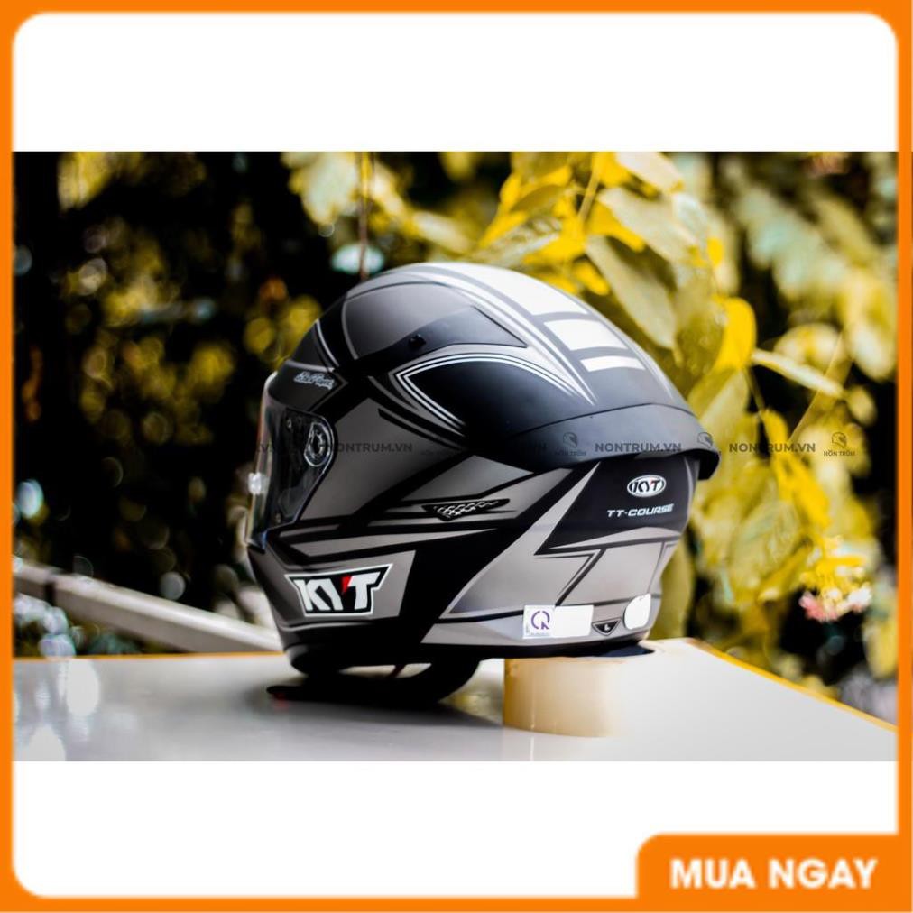 Nón bảo hiểm fullface KYT TT Course tem Tourist xám đen nhám