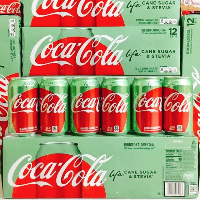 Thùng nước ngọt Coca Cola Life 24 lon