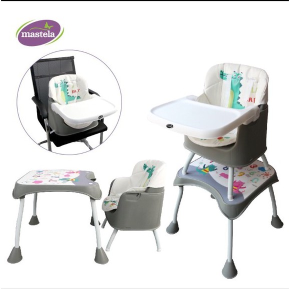 Ghế ăn dặm kiêm bàn học cho bé 3 in 1 cho bé Mastela 1016 ghế ăn cao, thấp và bàn tập vẽ tiêu chuẩn ASTM - BPA FREE