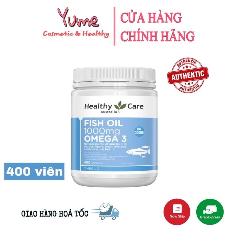 [Có bill]Dầu cá Omega 3 Healthy care 400 viên